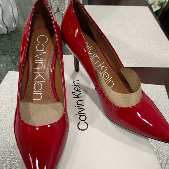 Calvin Klein Glossy Red Heels - Picture 5 of 6